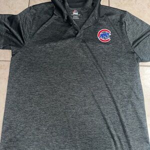 Majestic Chicago Cubs Polo Shirt Men’s XL Gray Cool Base MLB Baseball